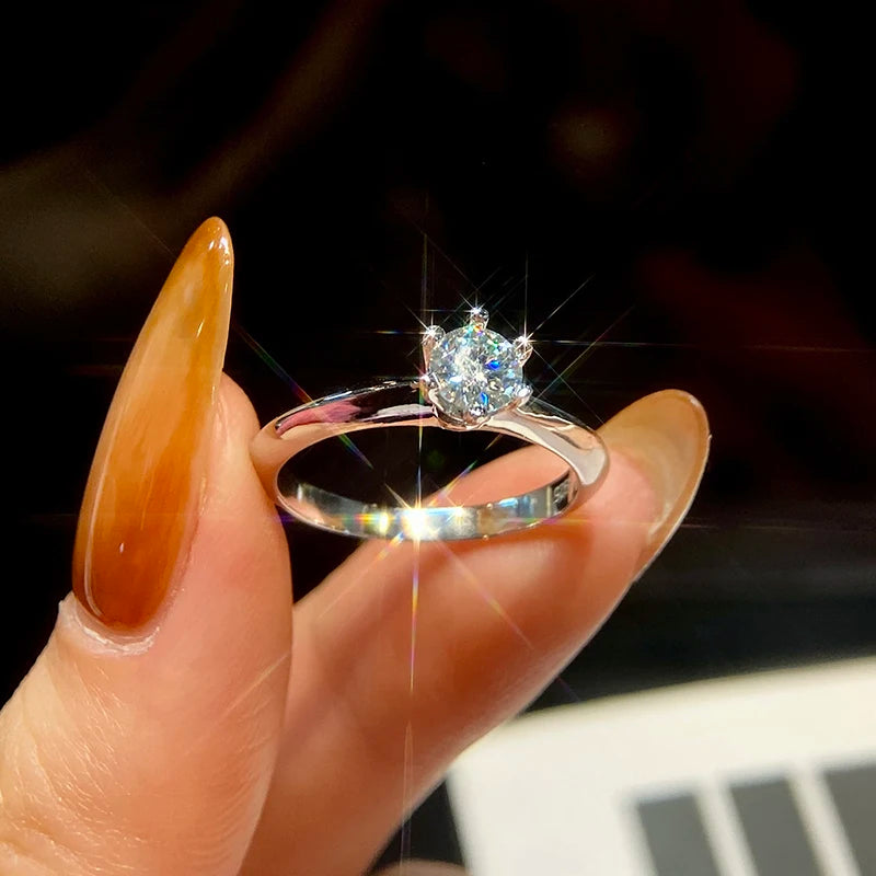 Moissanite Diamond Ring for Women Engagement Promise